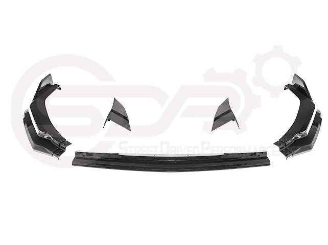 2024-Up Ford Mustang S650 | GTV Style GLOSSY BLACK Add-On Front Lip Splitter Ground Effects